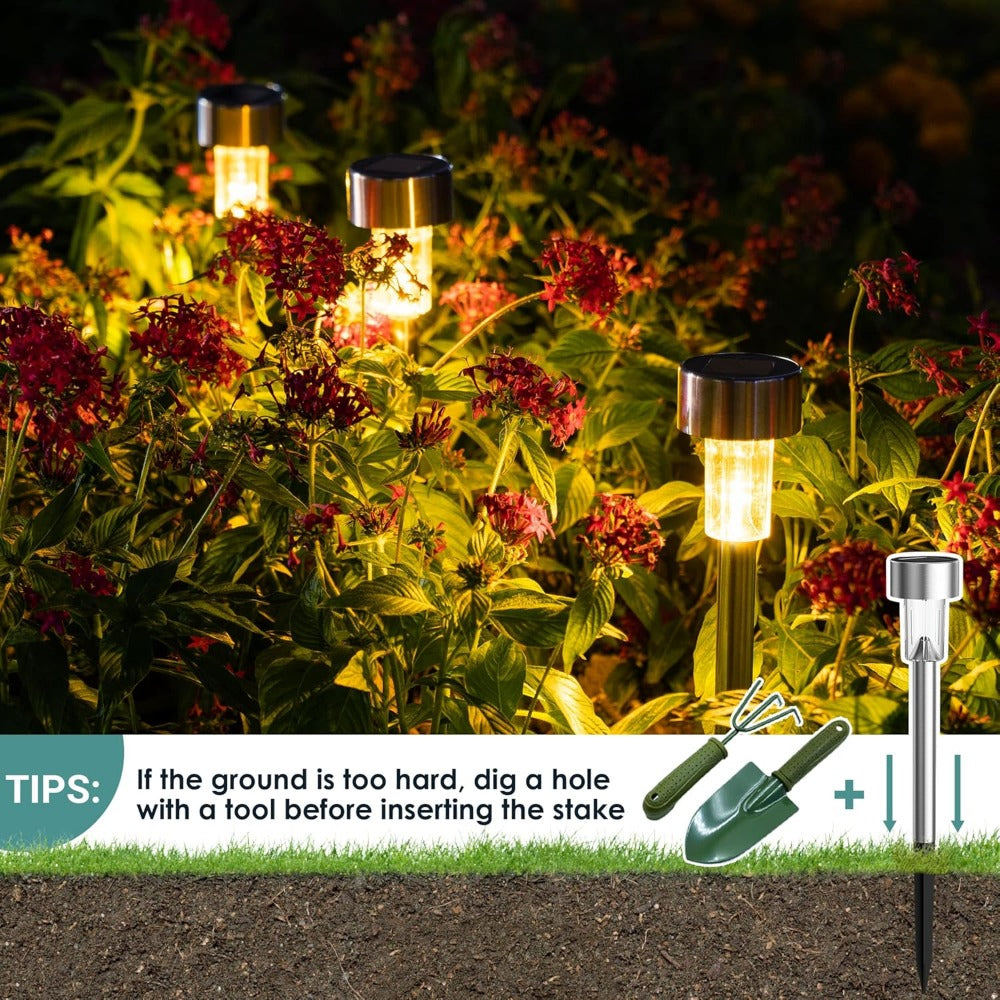 LED Light for Yard, Solar Powered Waterproof Landscape Path Solar Lights Outdoor Garden Lamp