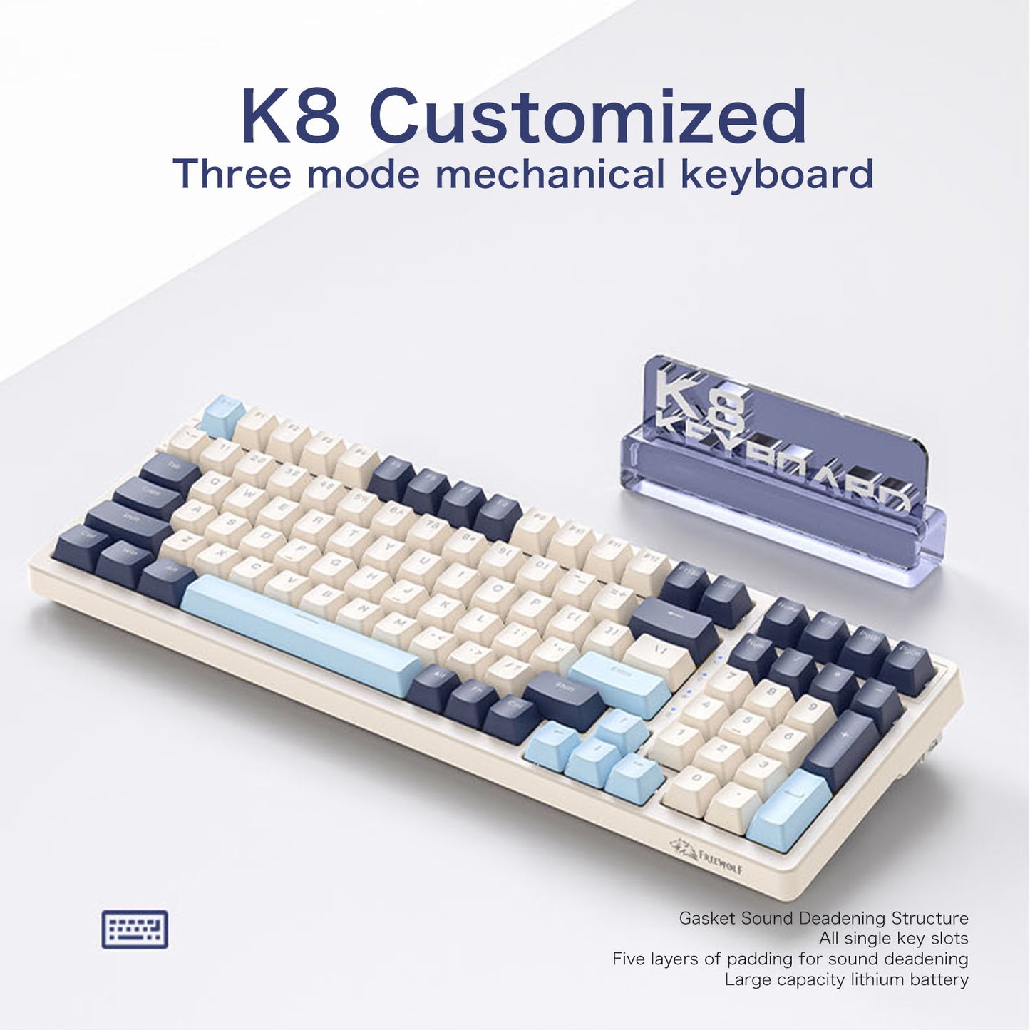 Wireless Mechanical Keyboard With Full Key Hot Swap Lighting Effects Trimode Connection Gasket Muff 7