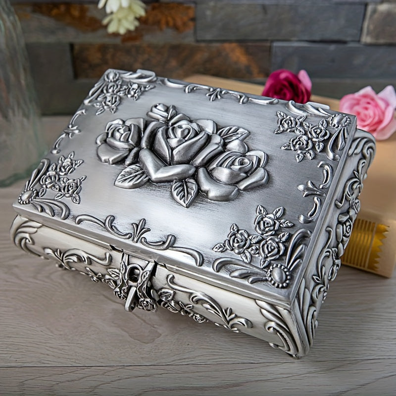 Creative Jewelry Storage Box, High-end Large Capacity Jewelry Box, Three-dimensional Lock Buckle Art Box