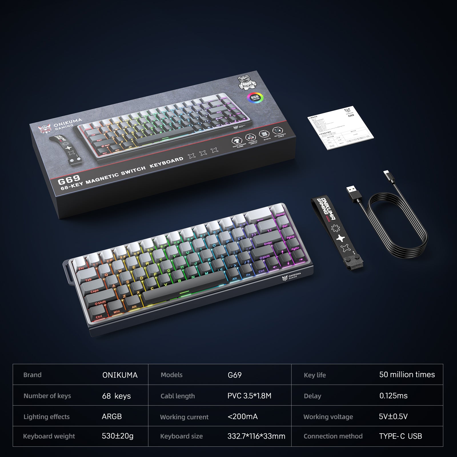 Magnetic Gaming Keyboard Wired Rapid Trigg SOCDKeyboard For Laptop And PC 7