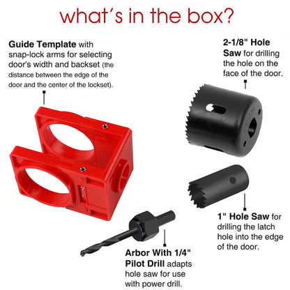 Door Latch Installation Kit, Ball Lock Hole Opener for Precise Scoring and Material Removal, Chiseling Door Installation