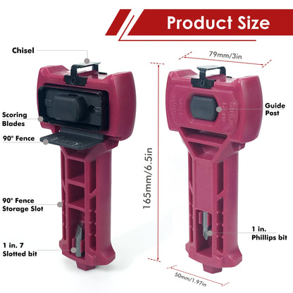 Door Latch Installation Kit, Ball Lock Hole Opener for Precise Scoring and Material Removal, Chiseling Door Installation