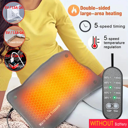 Adjustable Temperature And Timing USB Power Supply New Graphene Quick Heating Warming Pad Home And  6