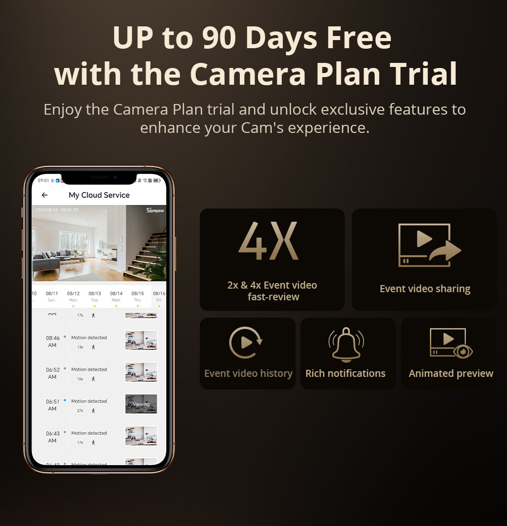 WiFi Smart Home Security Camera HD Motion Detection TwoWay Audio EWeLink APP Alexa Google Support 3