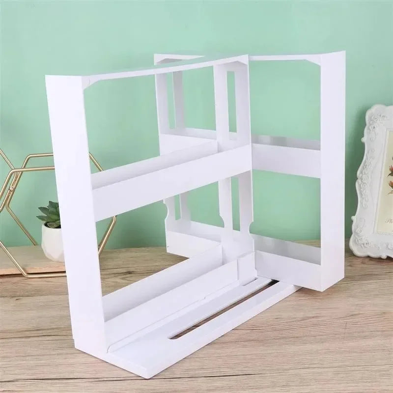 MultiFunction Rotate Spice Storage Rack Seasoning Organizer Shelf Kitchen Bathroom Storage Solution 3