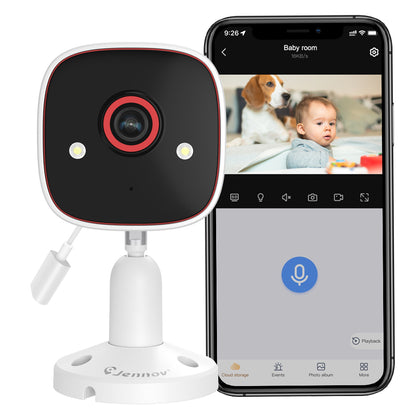 Indoor WiFi Security Camera with Audio, Cloud & SD Card Storage