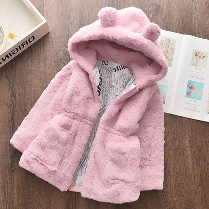 Hooded Parka Winter Baby Girls Clothes Faux Fur Coat Fleece Jacket Warm Snowsuit Outerwear Autumn C 7