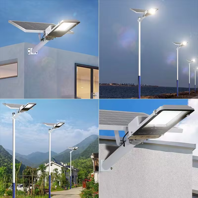 Aluminum Solar Street Light, Waterproof Outdoor LED Lamp, Remote Control, Polycrystalline Solar Panel for Garden