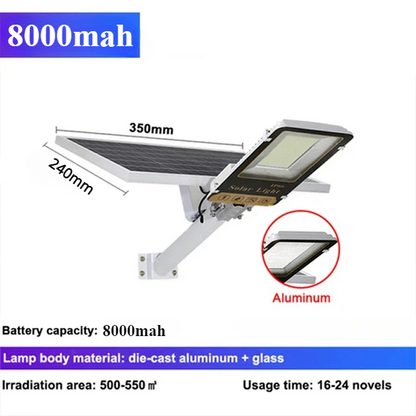 Aluminum Solar Street Light Waterproof Outdoor LED Lamp Remote Control Polycrystalline Solar Panel  6