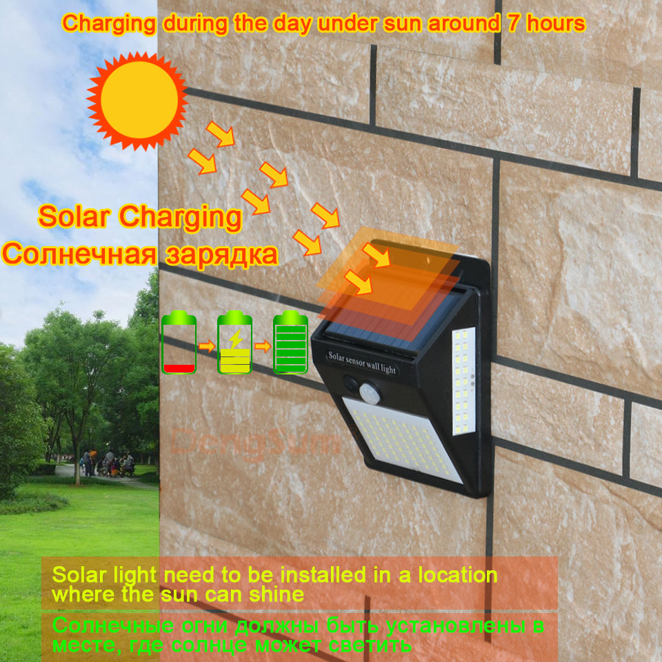 Solar Energy Street Light With PIR Motion Sensor And For Yard Path And Home Garden 2