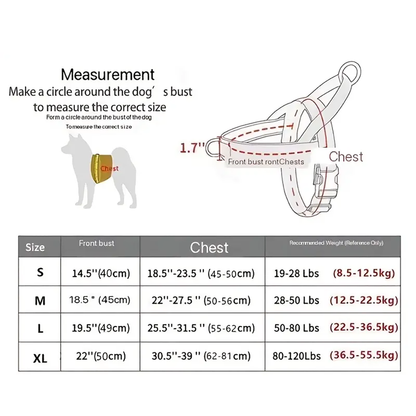 Tactical Anti Pull Dog Harness Nylon Adjustable Training Vest For Large Dogs Outdoor Reflective Des 8