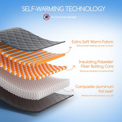 Self Heating Pet Pad Extra Warm Thermal Dog Crate Pad Washable Anti Slip Kennel Mat Pet Supplies Fo 1