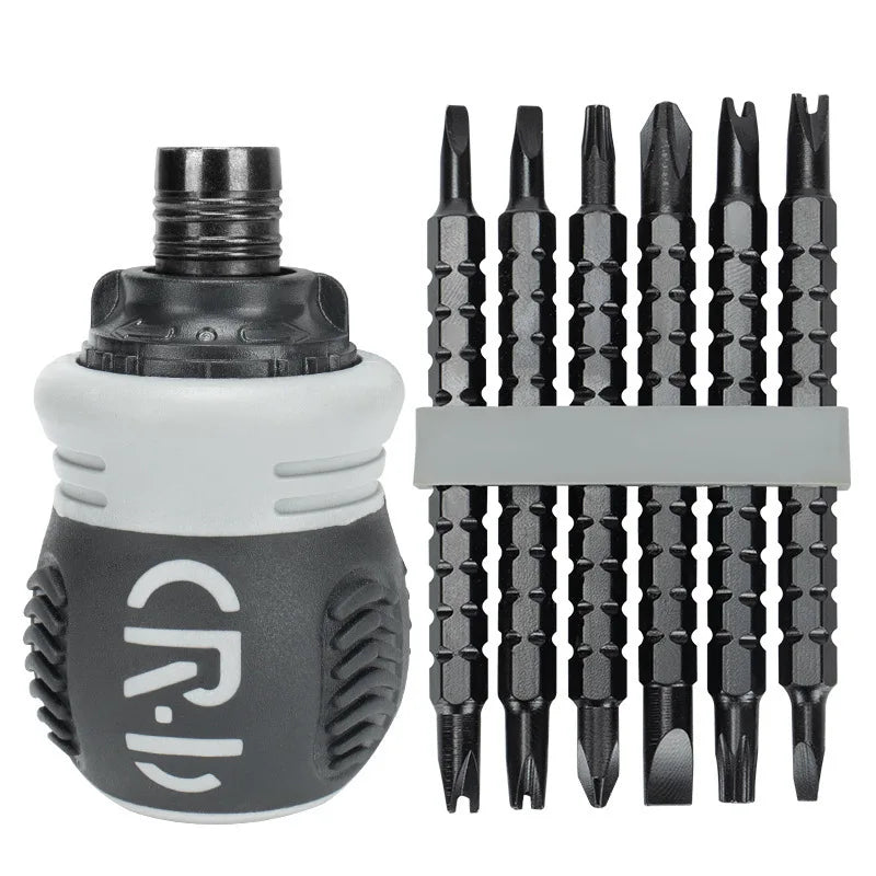 Magnetic Mini Ratchet Screwdriver Reversing Slotted Labor Saving Construction Driver 1