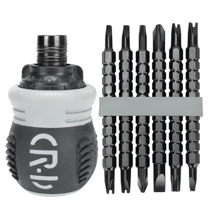 Magnetic Mini Ratchet Screwdriver Reversing Slotted Labor Saving Construction Driver 1