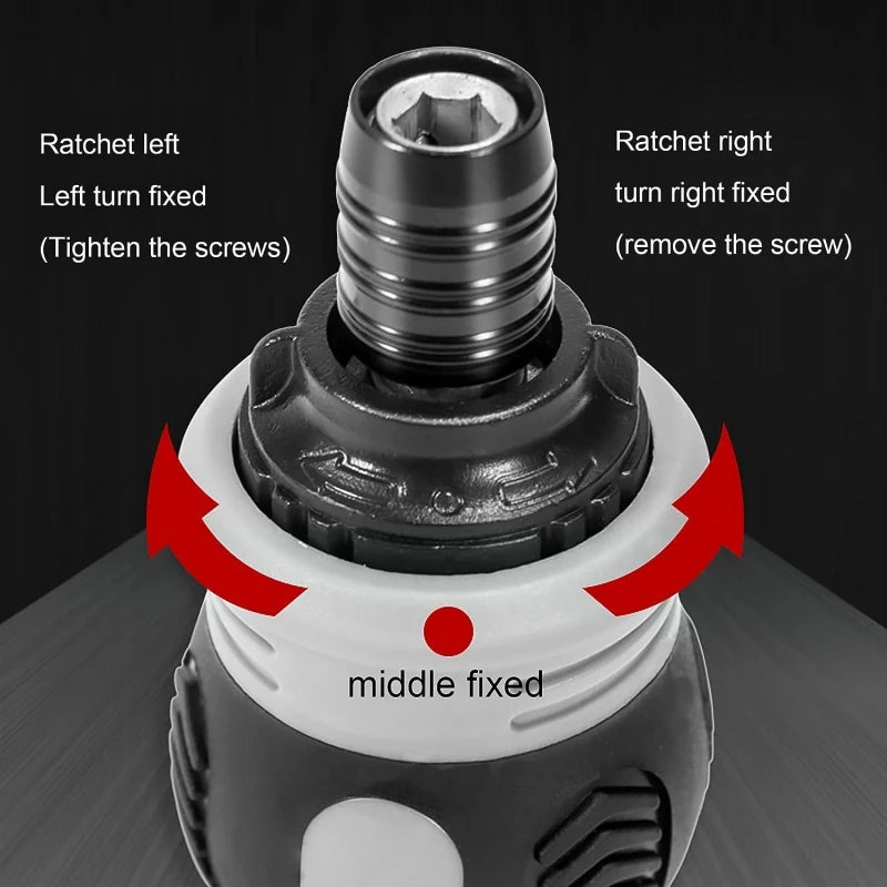 Magnetic Mini Ratchet Screwdriver Reversing Slotted Labor Saving Construction Driver 2
