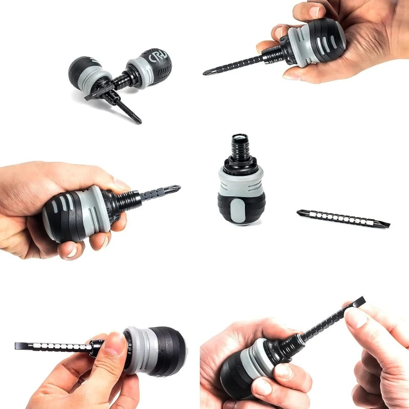 Magnetic Mini Ratchet Screwdriver Reversing Slotted Labor Saving Construction Driver 3