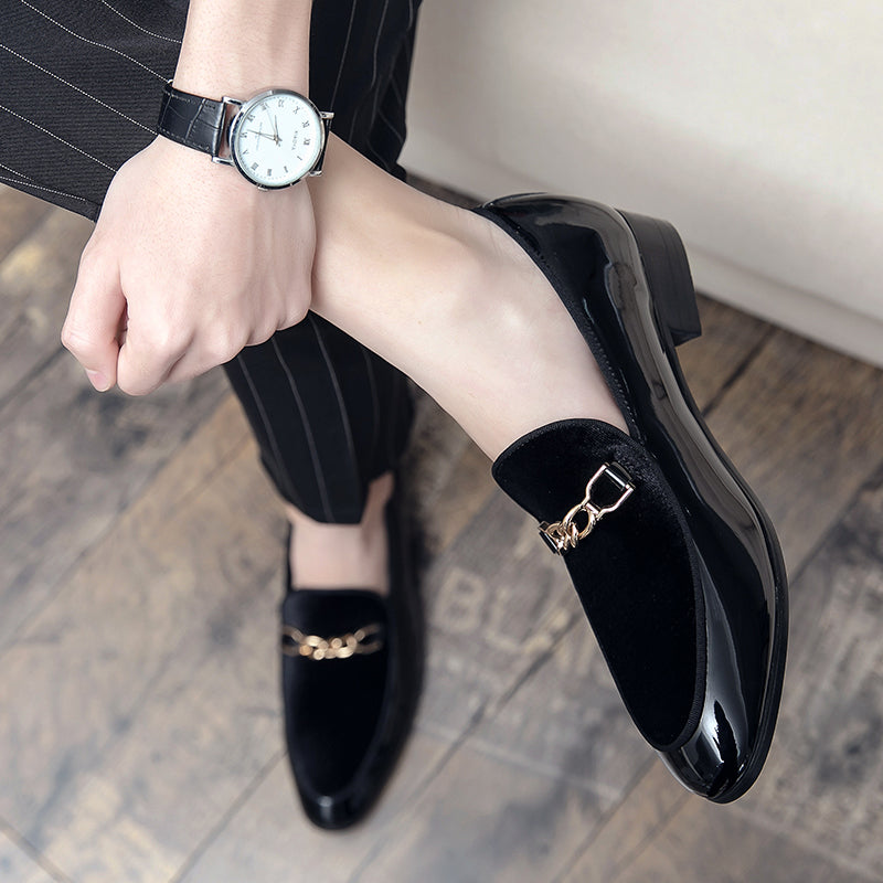 Men Casual Dress Shoes Luxury Design Suede Loafers Black Blue Red Monk Strap Shoes For Nightclub 2