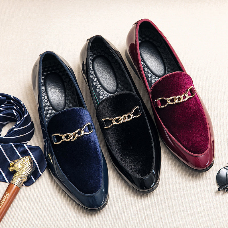 Men Casual Dress Shoes Luxury Design Suede Loafers Black Blue Red Monk Strap Shoes For Nightclub 3