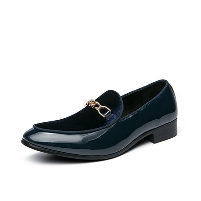Men Casual Dress Shoes Luxury Design Suede Loafers Black Blue Red Monk Strap Shoes For Nightclub 5