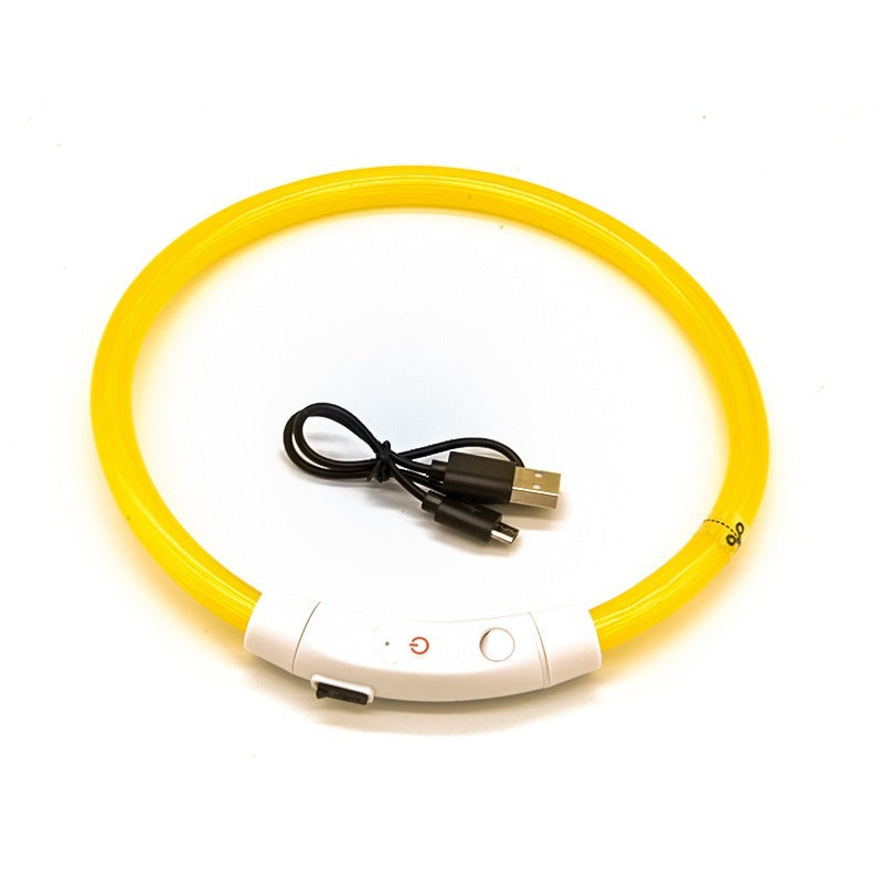 USB Rechargeable Fiber Optic Collar Pet Dog LED Light Collar Luminous Anti Lost Dog Necklace Collar 6