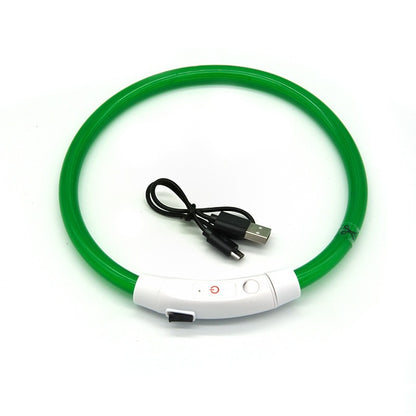 USB Rechargeable Fiber Optic Collar Pet Dog LED Light Collar Luminous Anti Lost Dog Necklace Collar 9