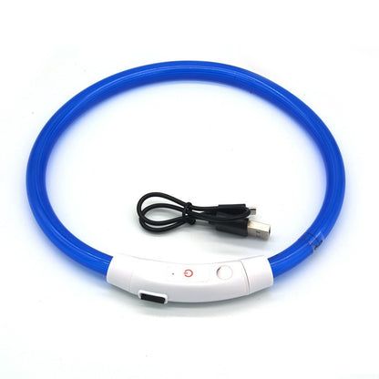 USB Rechargeable Fiber Optic Collar Pet Dog LED Light Collar Luminous Anti Lost Dog Necklace Collar 10