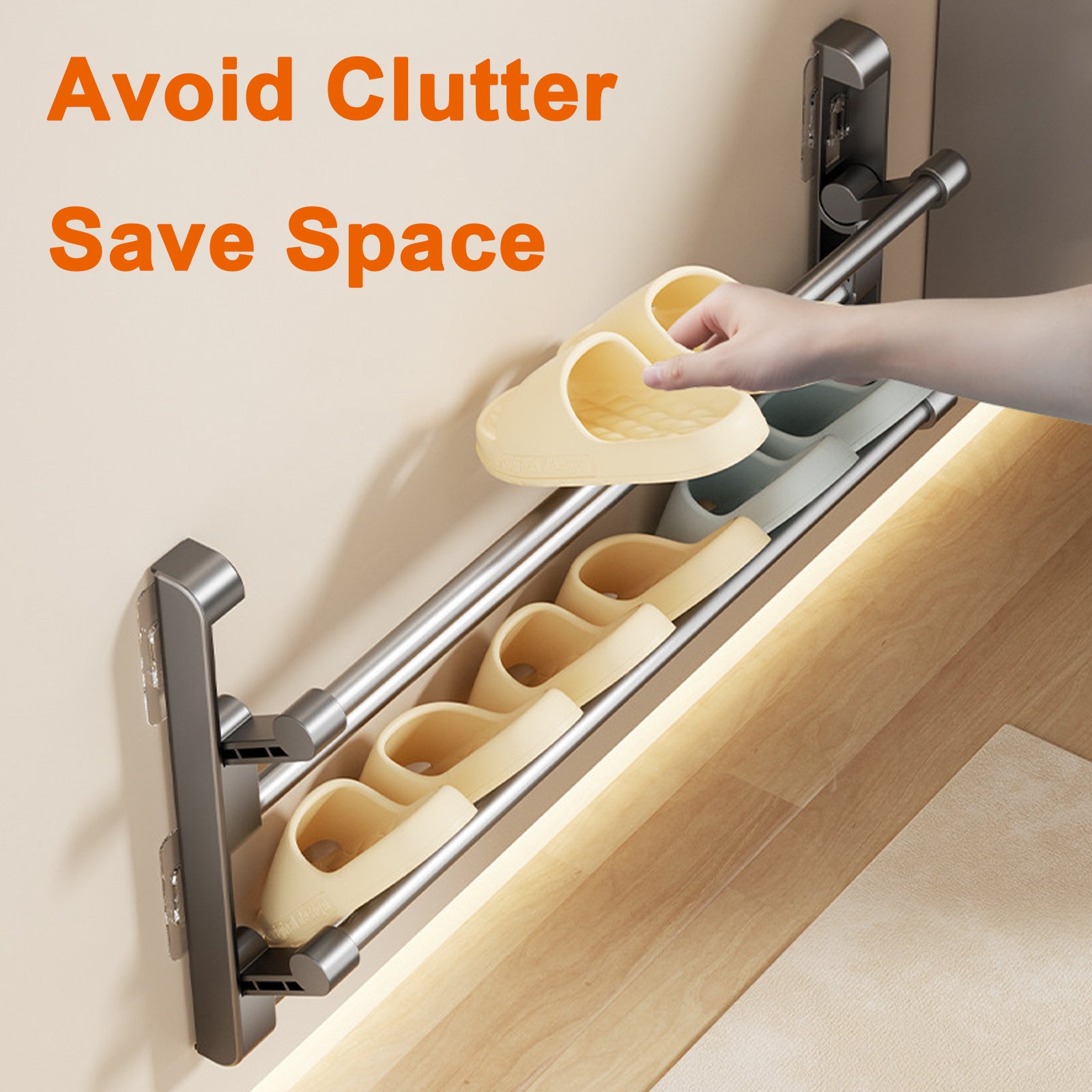 WallMounted Shoe Rack Organizer Bathroom Slippers Hook Holder Simple Drying Rack For Shoes And Slip