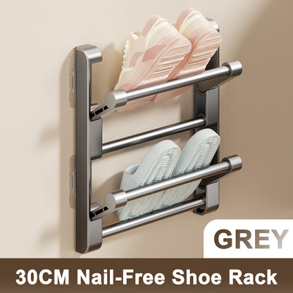WallMounted Shoe Rack Organizer Bathroom Slippers Hook Holder Simple Drying Rack For Shoes And Slip