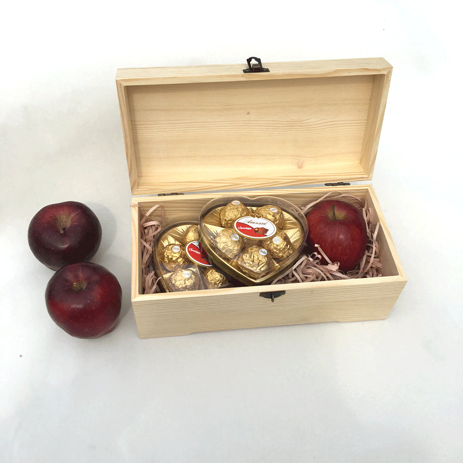 Large Pine Wood Box Rectangular Locking Storage Box Gift Box For Christmas Trees Wooden 1
