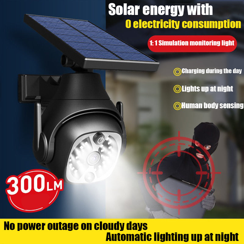 Solar Wall Light With Motion Sensor Fake Security Camera Modes IP65 Waterproof Outdoor Light For Ga 1