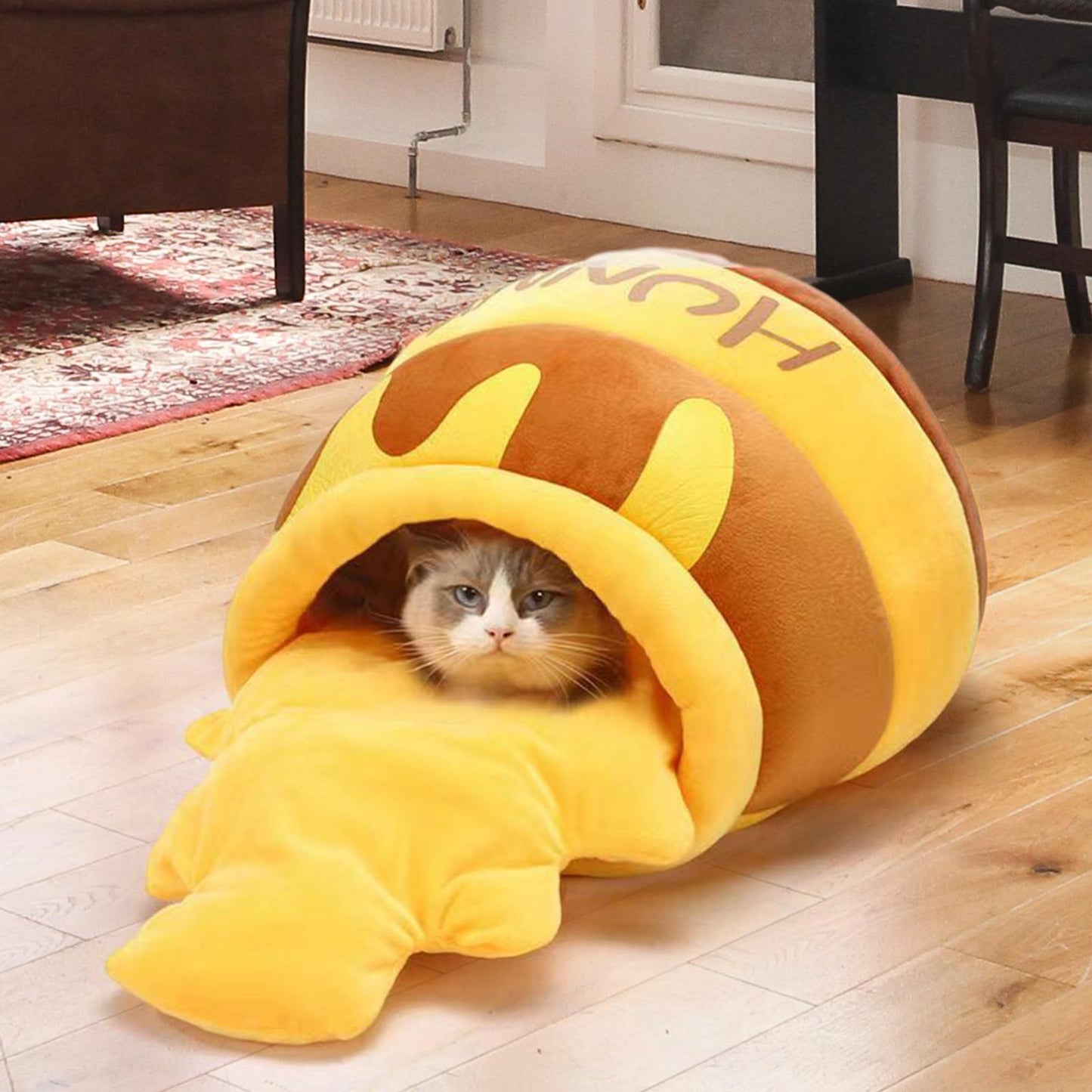 Cat Bed Warm Comfortable Kennel Nest Pet Cat Bed Soft Removable Cushion Nonslip Bottom Cartoon Hous 3