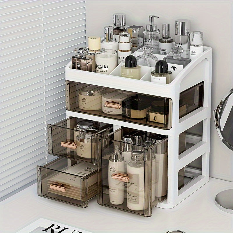Cosmetics Storage Box Drawer, Large Capacity Skincare Display Rack, Dust proof Desktop Storage Box
