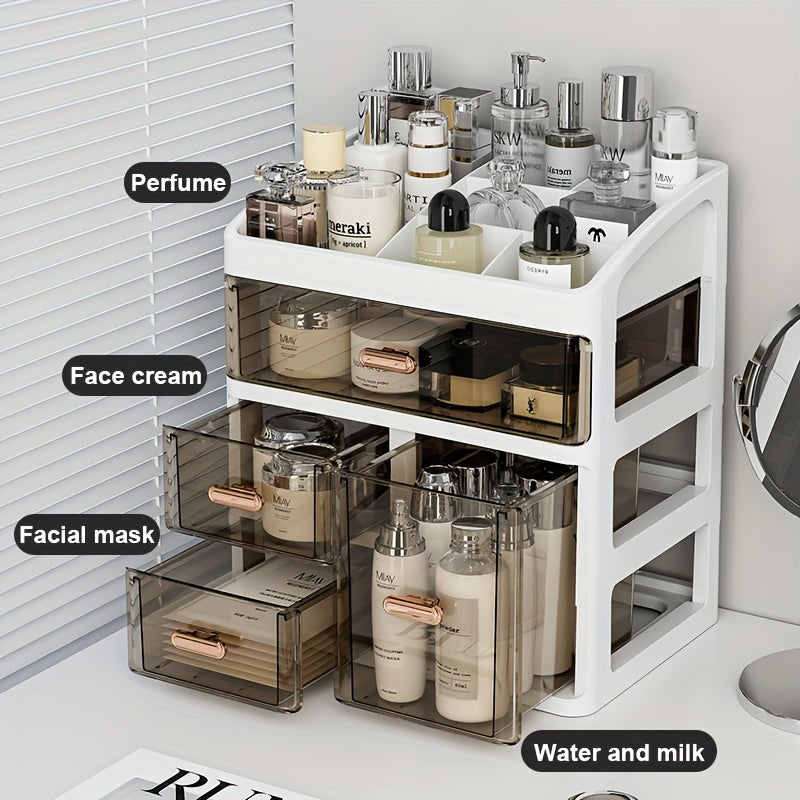 Cosmetics Storage Box Drawer, Large Capacity Skincare Display Rack, Dust proof Desktop Storage Box