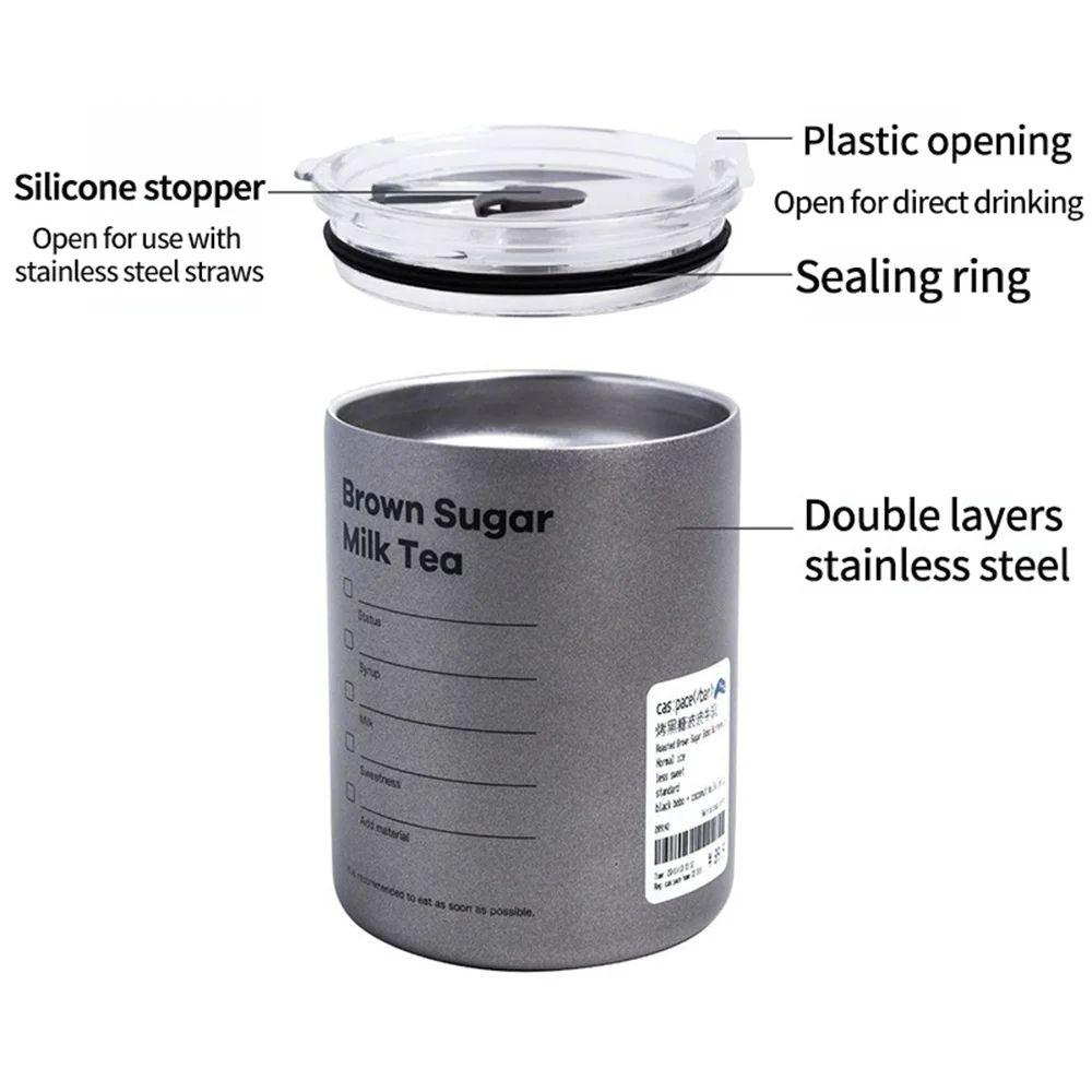 Premium 600 Ml Stainless Steel Vacuum Bottle  Portable Insulated Coffee  Water Tumbler With Straw 5