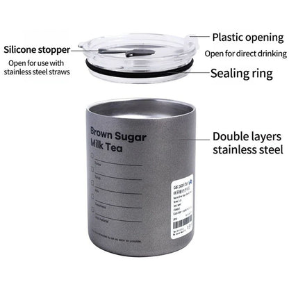 Premium 600 Ml Stainless Steel Vacuum Bottle  Portable Insulated Coffee  Water Tumbler With Straw 5