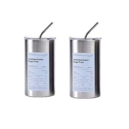 Premium 600 Ml Stainless Steel Vacuum Bottle  Portable Insulated Coffee  Water Tumbler With Straw 8