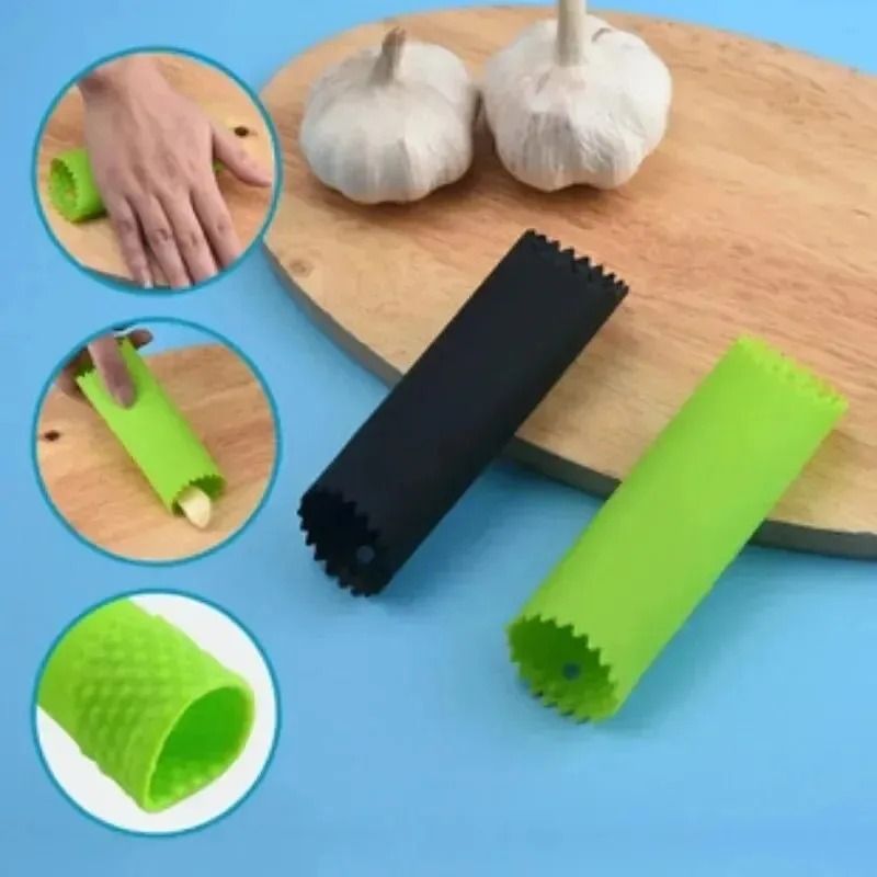 Silicone Garlic Peeler And Cleaning Brush Set 2