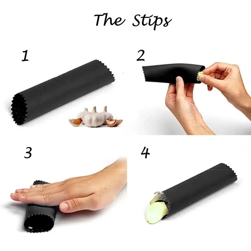 Silicone Garlic Peeler And Cleaning Brush Set 4