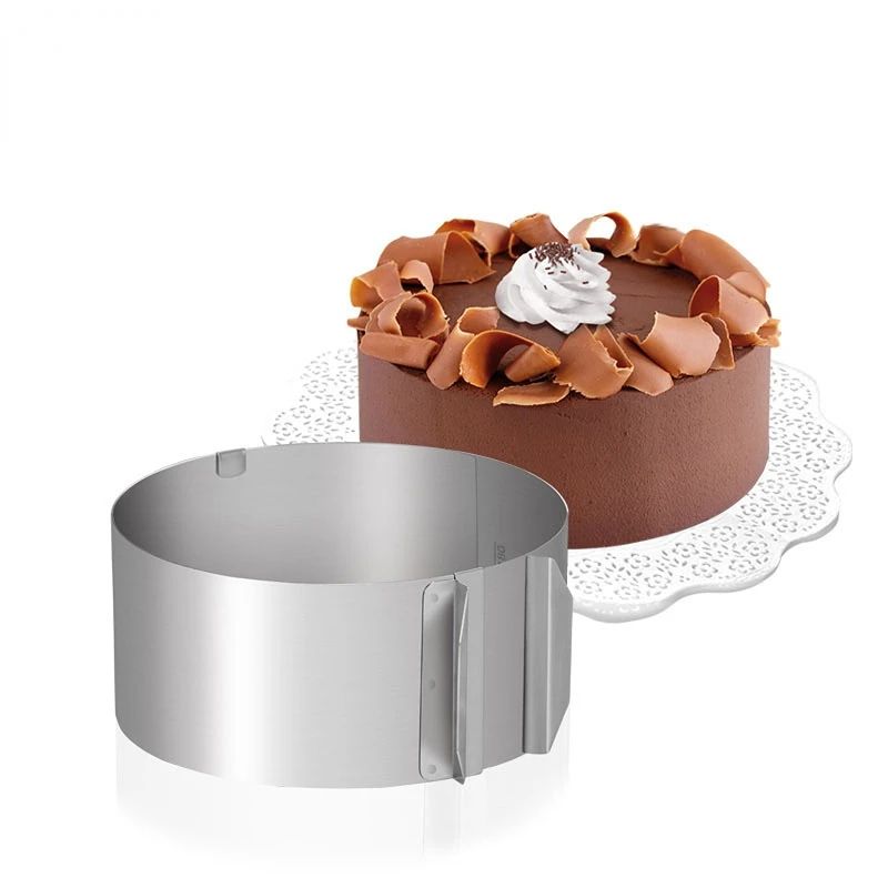 Premium Adjustable Stainless-Steel Cake Ring Mold – Retractable Mousse & Baking Ring