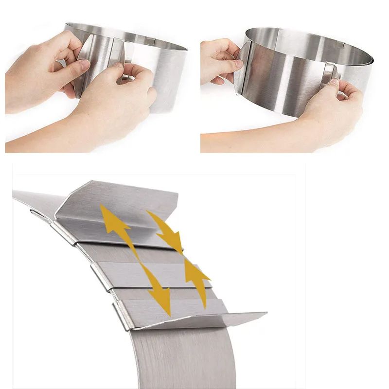 Premium Adjustable StainlessSteel Cake Ring Mold  Retractable Mousse  Baking Ring 3
