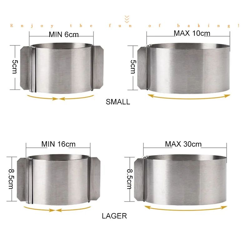 Premium Adjustable StainlessSteel Cake Ring Mold  Retractable Mousse  Baking Ring 1