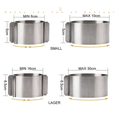 Premium Adjustable StainlessSteel Cake Ring Mold  Retractable Mousse  Baking Ring 1