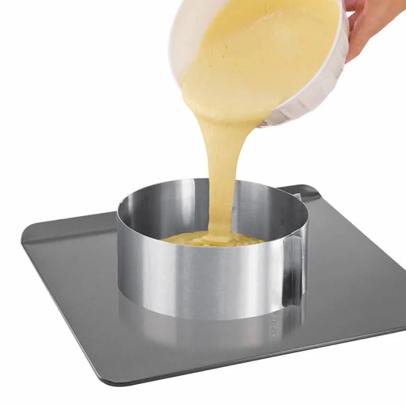 Premium Adjustable StainlessSteel Cake Ring Mold  Retractable Mousse  Baking Ring 4