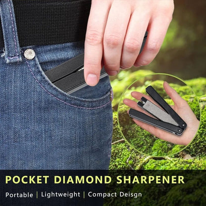 Premium Portable DoubleSided Diamond Knife Sharpener 400600 Grit  Compact Kitchen Knife  Tool Sharp 4