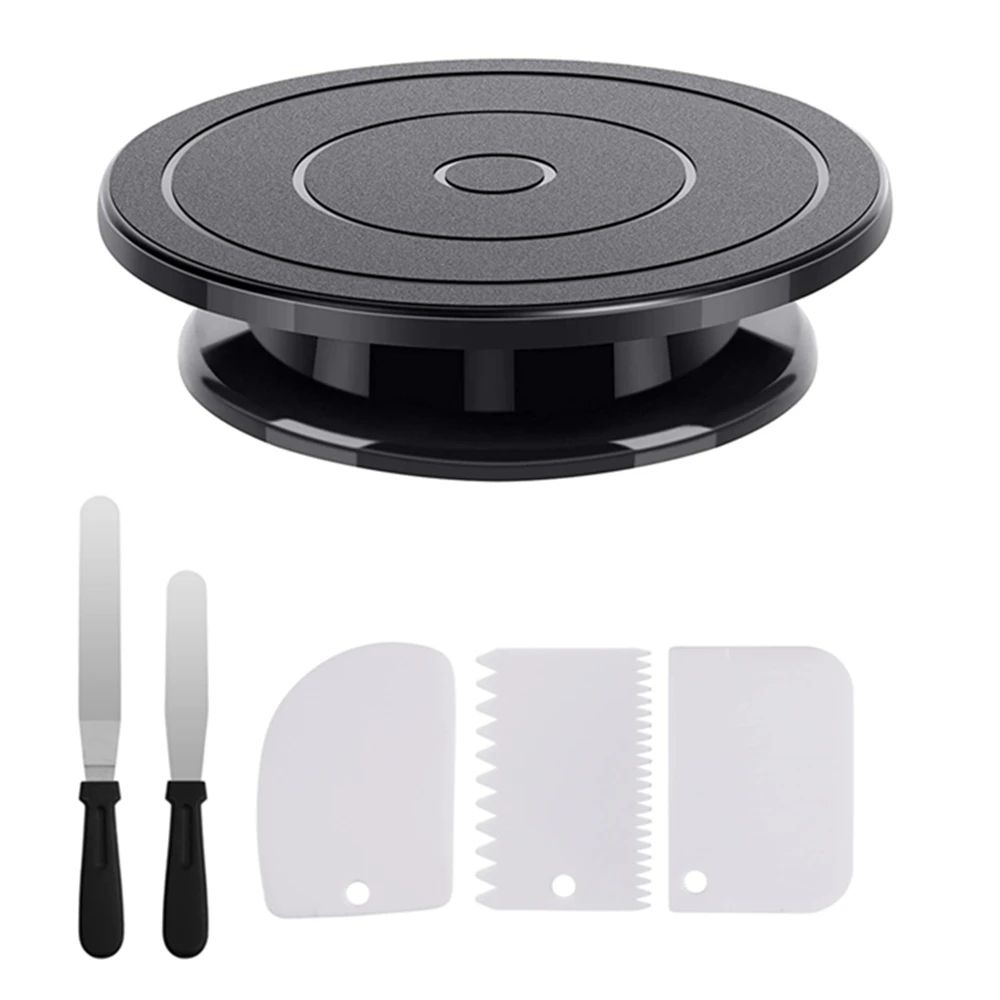 Premium Cake Decorating Kit with Turntable, Spatulas & Icing Smoothers