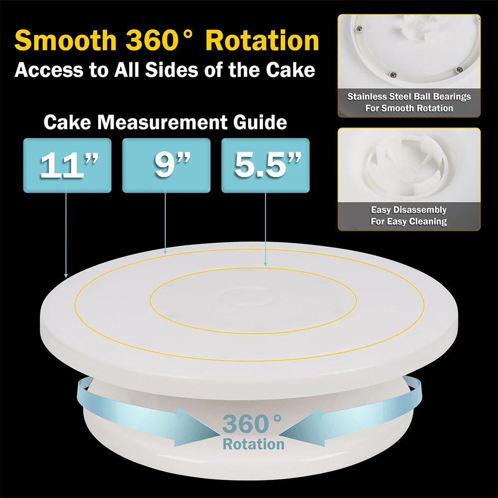 Premium Cake Decorating Kit With Turntable Spatulas  Icing Smoothers 3
