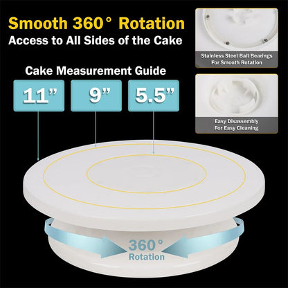 Premium Cake Decorating Kit With Turntable Spatulas  Icing Smoothers 3