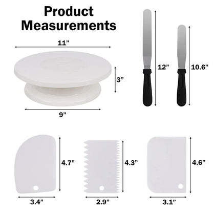 Premium Cake Decorating Kit With Turntable Spatulas  Icing Smoothers 4