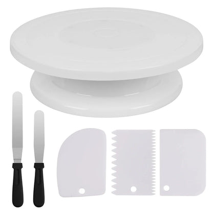 Premium Cake Decorating Kit With Turntable Spatulas  Icing Smoothers 8