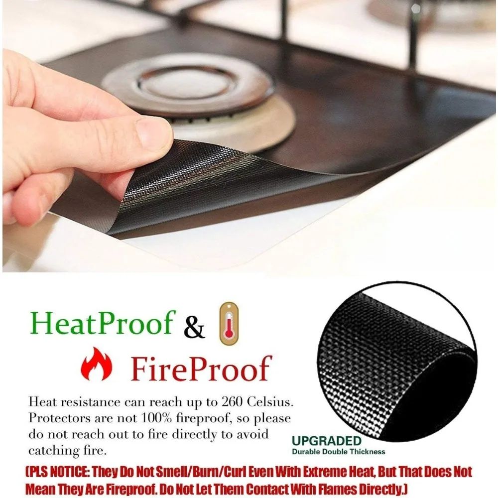 Premium Reusable Gas Stove Top Covers  NonStick HeatResistant CuttoFit Protectors 1